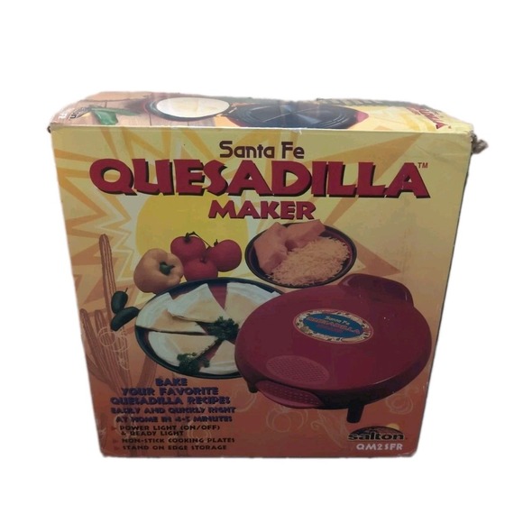 Salton Other - Salton Santa Fe Quesadilla Maker QM2SFR Red 12 inch Clean Vintage